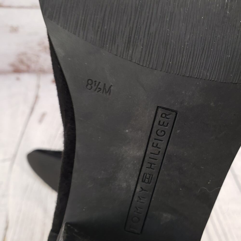 Tommy Hilfiger Women's Black Faux Suede Leather Ankle Boots Size 8.5M - Picture 9 of 12